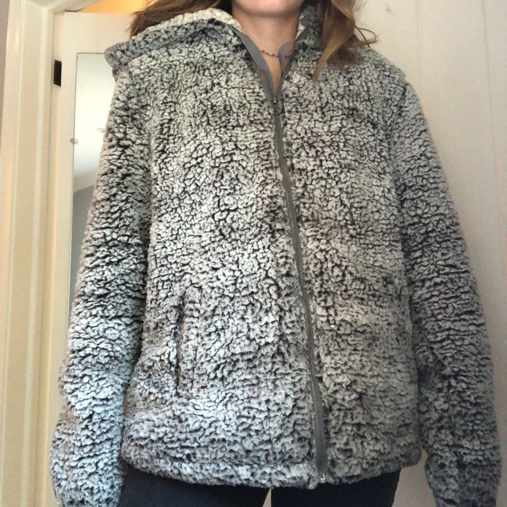 Altar’d State Fluffy Zip Up Jacket